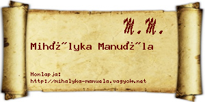 Mihályka Manuéla névjegykártya